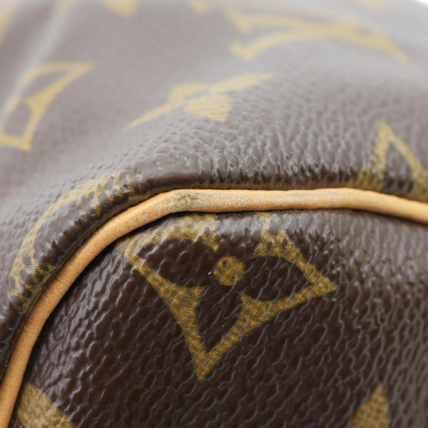 LOUIS VUITTON Speedy 30 Monogram Canvas Satchel Bag Brown