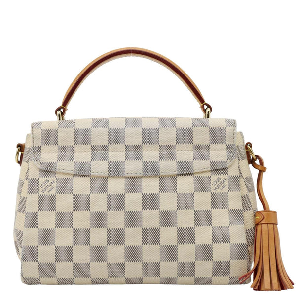 LOUIS VUITTON Croisette Damier Azur Satchel Crossbody Bag Rose Ballerine