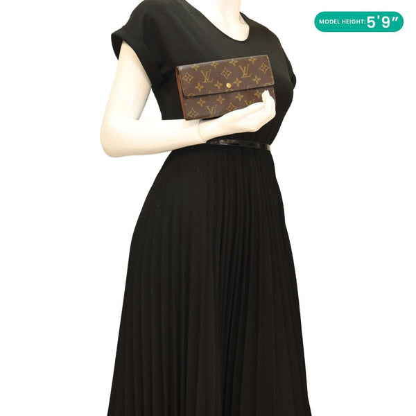 LOUIS VUITTON Sarah Vintage Monogram Canvas Wallet Brown