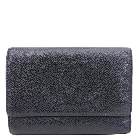 CHANEL Timeless CC Caviar Leather Wallet Black