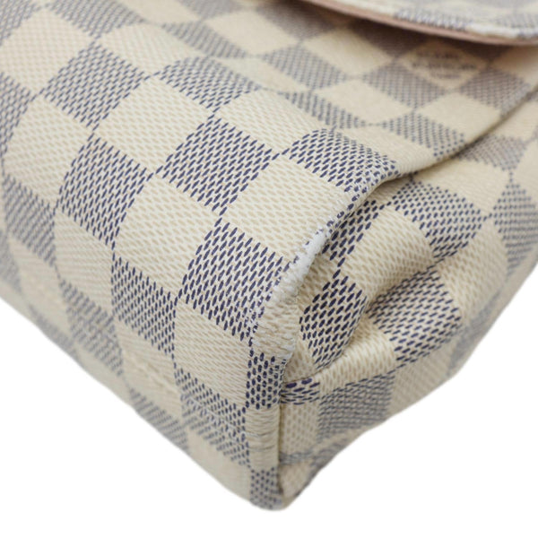 LOUIS VUITTON Croisette Damier Azur Satchel Crossbody Bag Rose Ballerine