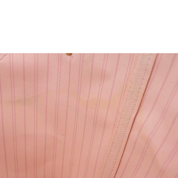 LOUIS VUITTON Neverfull MM Damier Ebene Tote Bag Rose Ballerine