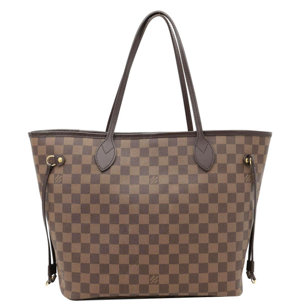 LOUIS VUITTON Neverfull MM Damier Ebene Tote Bag Rose Ballerine