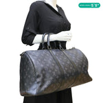 LOUIS VUITTON Keepall 45 Bandouliere Monogram Eclipse Travel Bag Black