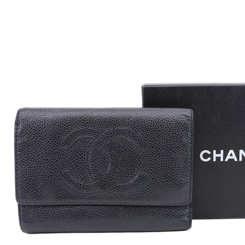 CHANEL Timeless CC Caviar Leather Wallet Black