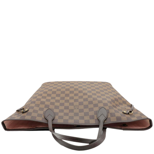 LOUIS VUITTON Neverfull MM Damier Ebene Tote Bag Rose Ballerine