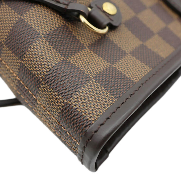 LOUIS VUITTON Neverfull MM Damier Ebene Tote Bag Rose Ballerine