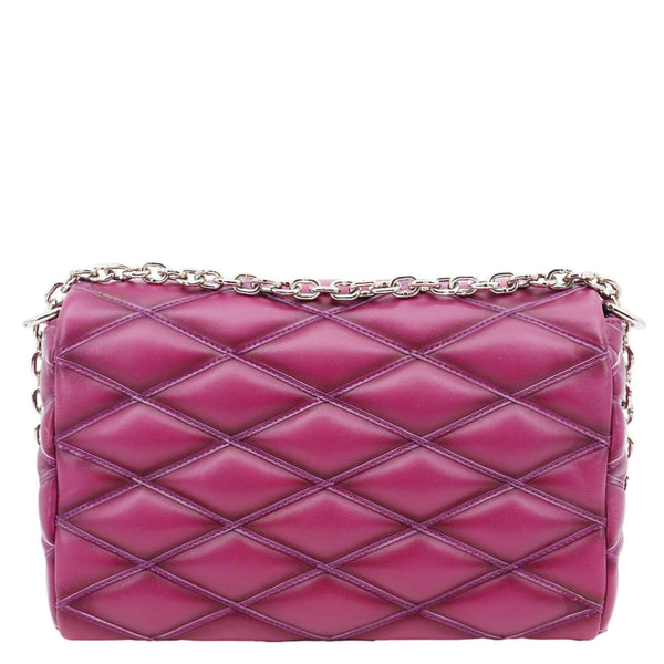 LOUIS VUITTON GO-14 MM Malletage Quilted Lambskin Leather Crossbody Bag Burgundy