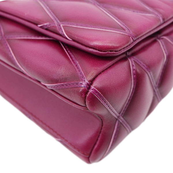 LOUIS VUITTON GO-14 MM Malletage Quilted Lambskin Leather Crossbody Bag Burgundy