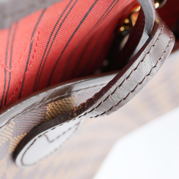 LOUIS VUITTON Neverfull MM Damier Ebene Tote Bag Brown