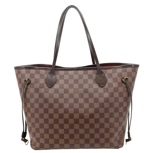 LOUIS VUITTON Neverfull MM Damier Ebene Tote Bag Brown