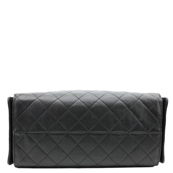 CHANEL 25 Medium Quilted Caviar Leather Chain Shoulder Bag Black