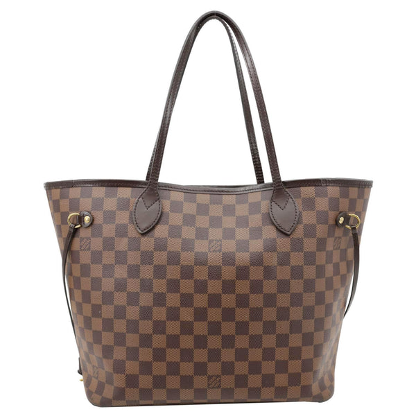 LOUIS VUITTON Neverfull MM Damier Ebene Tote Bag Brown