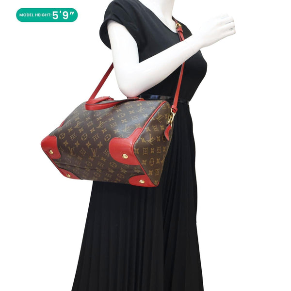 LOUIS VUITTON Retiro NM Red Monogram Canvas and Leather 2-Way Shoulder Bag - Mannequin Carrying