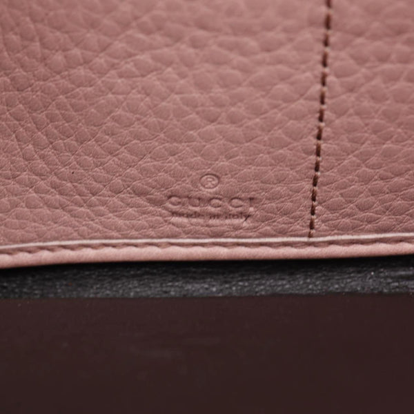 GUCCI Soho Pebbled Calfskin Zip Around Wallet Pink 308280