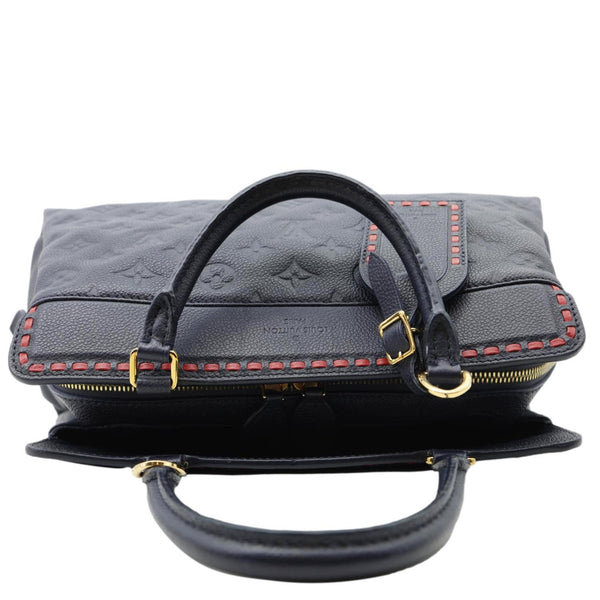 LOUIS VUITTON Vosges MM Whipstitch Monogram Empreinte Leather Shoulder Bag Navy Blue