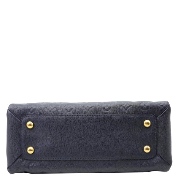 LOUIS VUITTON Vosges MM Whipstitch Monogram Empreinte Leather Shoulder Bag Navy Blue