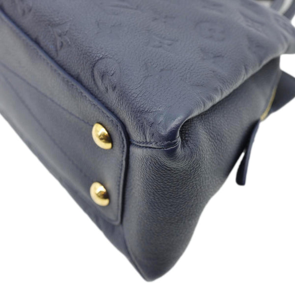 LOUIS VUITTON Vosges MM Whipstitch Monogram Empreinte Leather Shoulder Bag Navy Blue