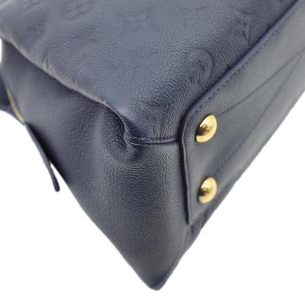 LOUIS VUITTON Vosges MM Whipstitch Monogram Empreinte Leather Shoulder Bag Navy Blue