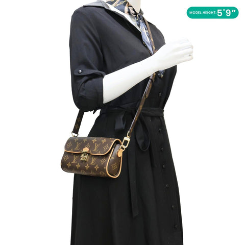 LOUIS VUITTON Camille Pochette Monogram Canvas Shoulder Bag Brown