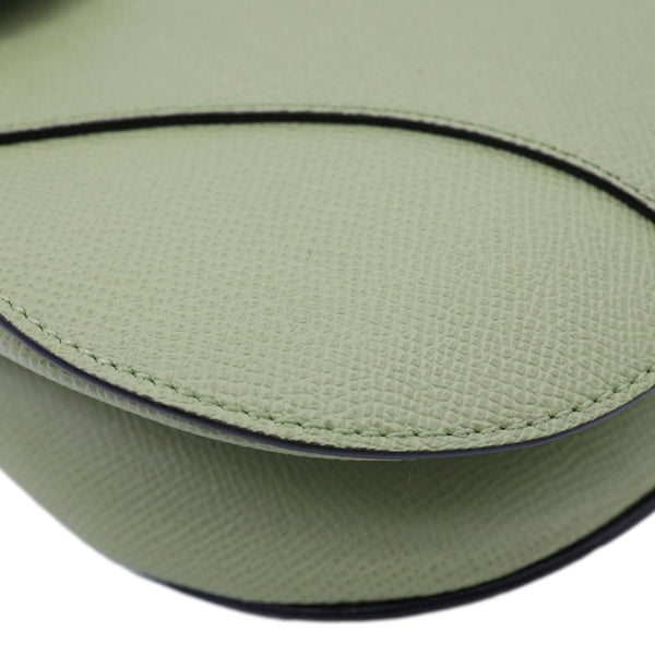 CHRISTIAN DIOR Saddle Grained Calfskin Leather Shoulder Bag Green
