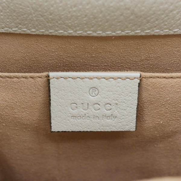 GUCCI GG Ophidia Marmont Leather Bucket Crossbody Bag Off White 610846