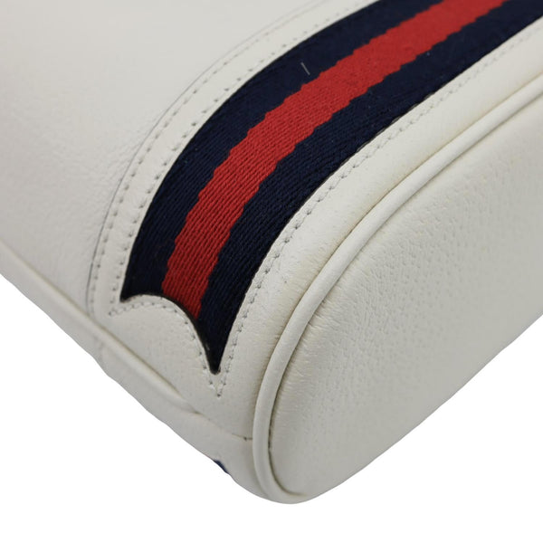 GUCCI GG Ophidia Marmont Leather Bucket Crossbody Bag Off White 610846