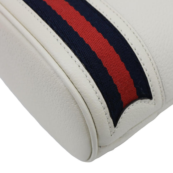 GUCCI GG Ophidia Marmont Leather Bucket Crossbody Bag Off White 610846