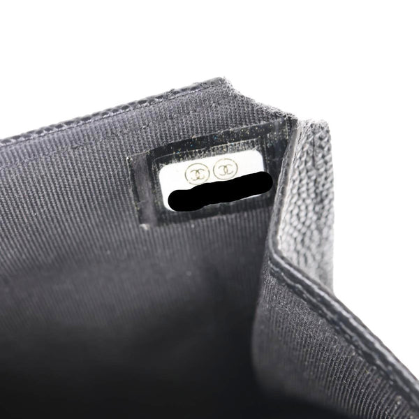 CHANEL CC Multi-Pocket In & Out Quilted Caviar Leather Chain Wallet Black