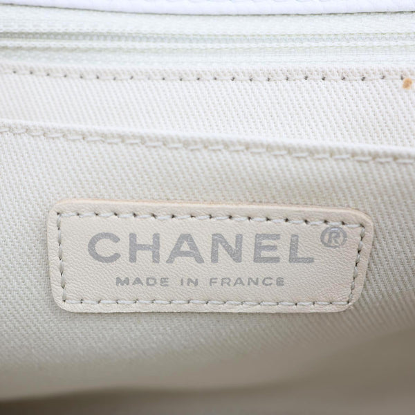 CHANEL Timeless Flap CC Caviar Leather Crossbody Bag White