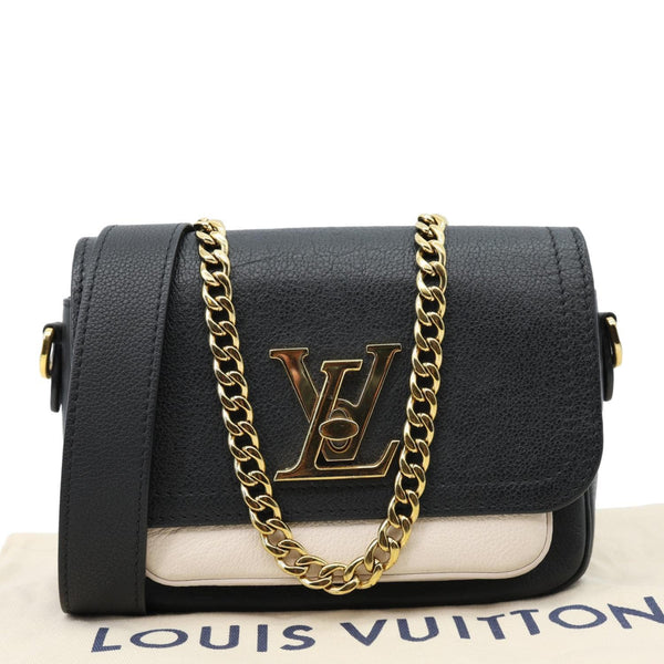 LOUIS VUITTON Lockme Tender Calfskin Leather Chain Shoulder Bag Black