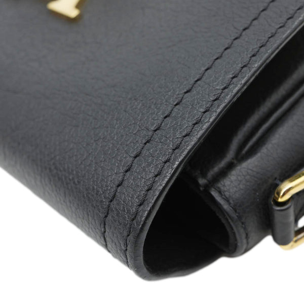 LOUIS VUITTON Lockme Tender Calfskin Leather Chain Shoulder Bag Black