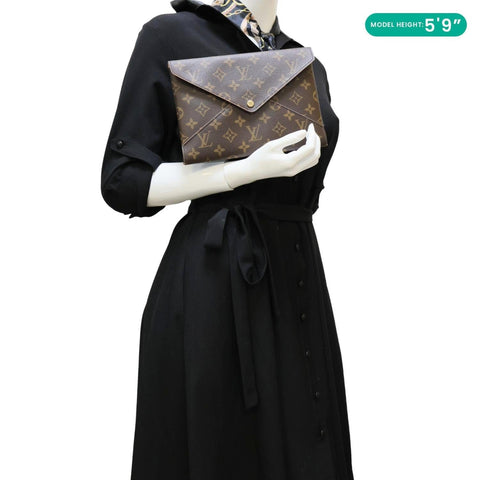 LOUIS VUITTON Kirigami Pochette Large Monogram Canvas Clutch Brown