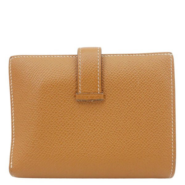 HERMES Bearn Leather Compact Wallet Brown