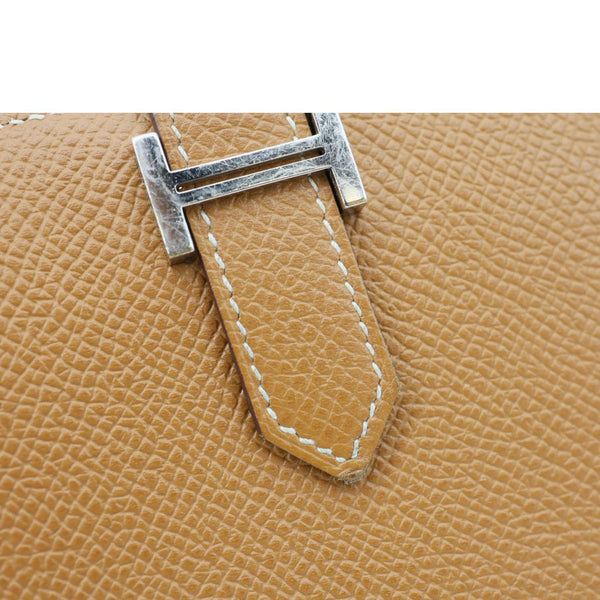 HERMES Bearn Leather Compact Wallet Brown