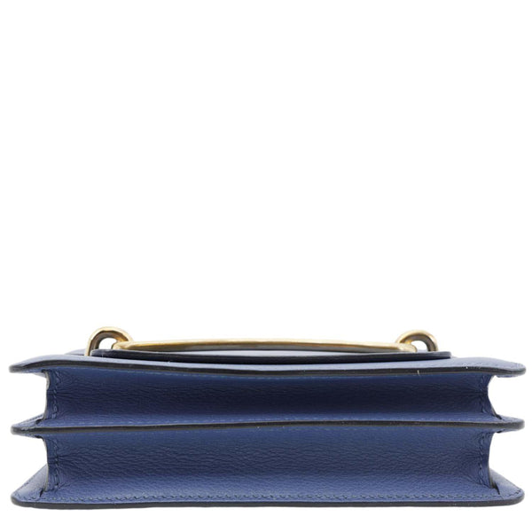 HERMES Roulis Sac Evercolor Mini Pebbled Calfskin Leather Shoulder Bag Bleu De Malte