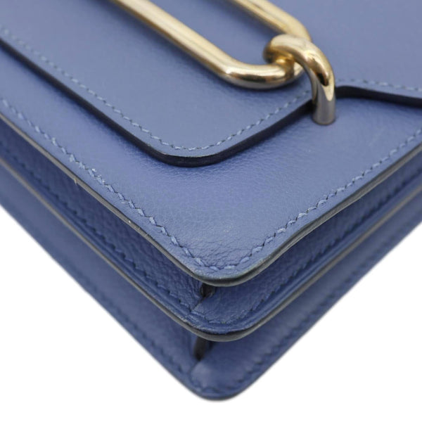 HERMES Roulis Sac Evercolor Mini Pebbled Calfskin Leather Shoulder Bag Bleu De Malte