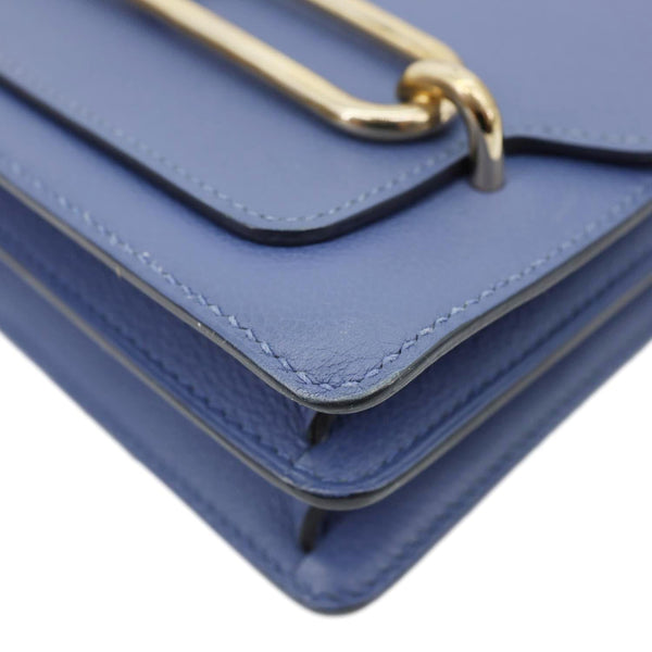 HERMES Roulis Sac Evercolor Mini Pebbled Calfskin Leather Shoulder Bag Bleu De Malte