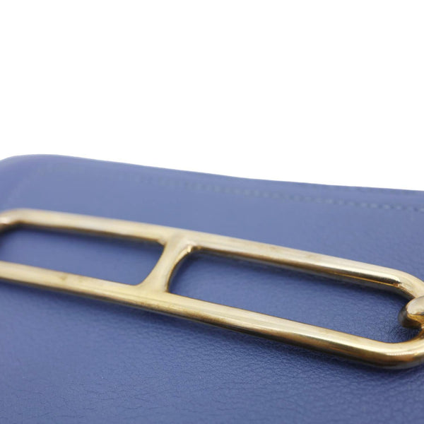 HERMES Roulis Sac Evercolor Mini Pebbled Calfskin Leather Shoulder Bag Bleu De Malte