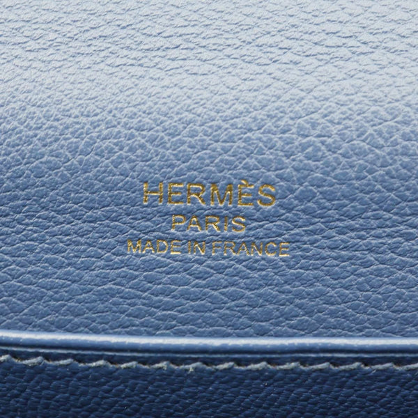 HERMES Roulis Sac Evercolor Mini Pebbled Calfskin Leather Shoulder Bag Bleu De Malte
