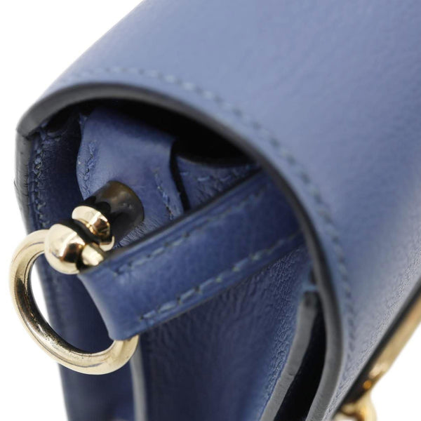 HERMES Roulis Sac Evercolor Mini Pebbled Calfskin Leather Shoulder Bag Bleu De Malte