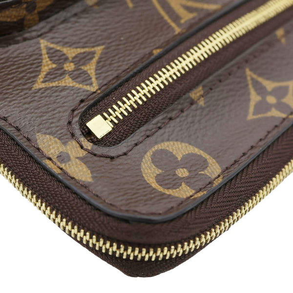 LOUIS VUITTON Utility Phone Sleeve Monogram Canvas Crossbody Bag Brown