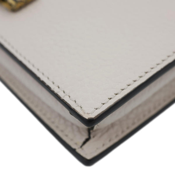 GUCCI Interlocking G Leather Chain Wallet Beige 746056