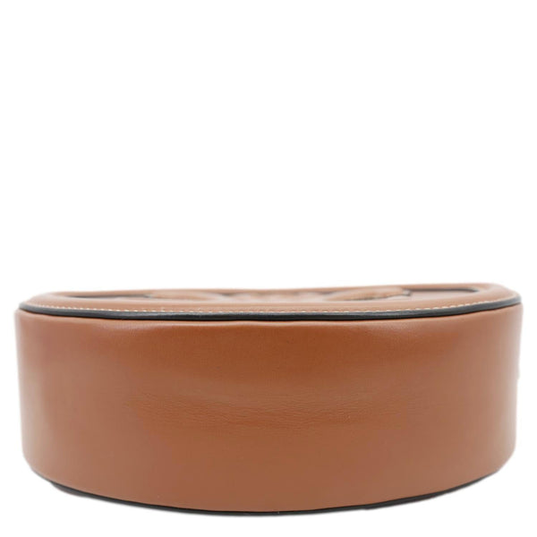 CELINE Triomphe Oval Calfskin Cuir Shoulder Bag Tan