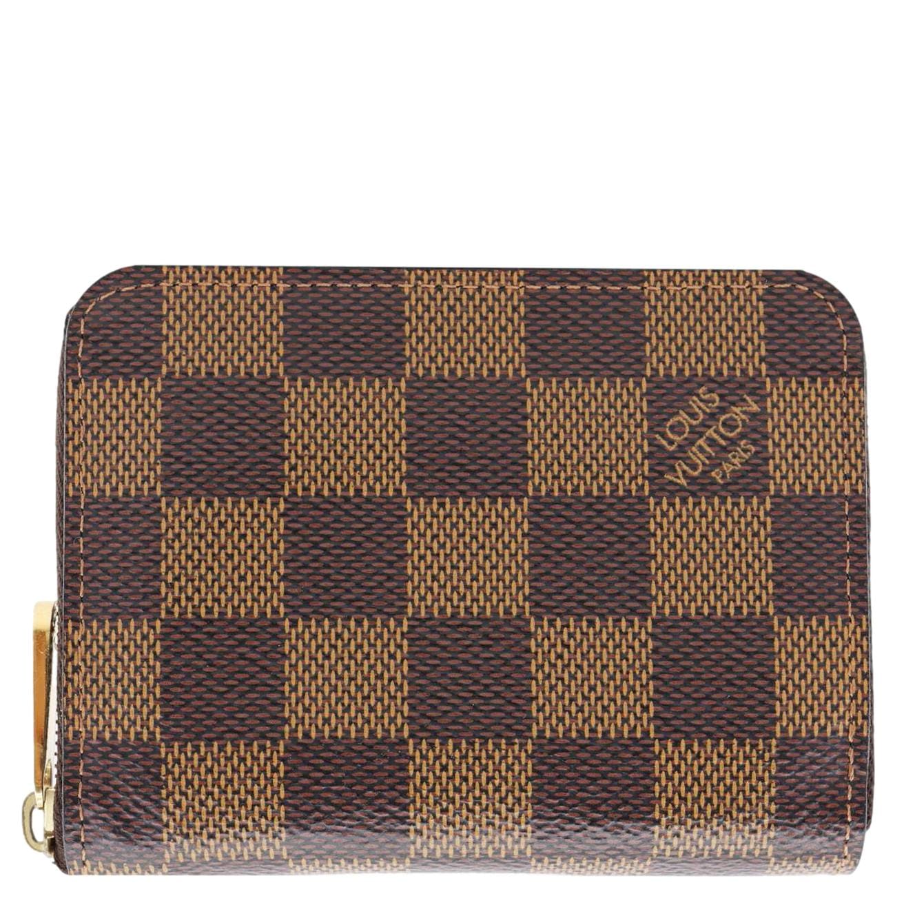 LOUIS VUITTON Damier Ebene Zippy Coin Purse Brown