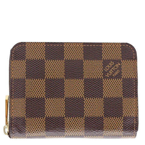 LOUIS VUITTON Damier Ebene Zippy Coin Purse Brown