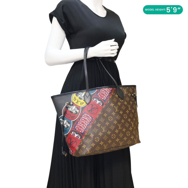 LOUIS VUITTON Neverfull Kabuki MM Monogram Canvas Tote Bag Brown