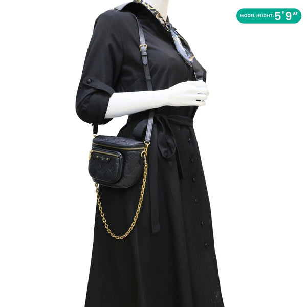 LOUIS VUITTON Mini Monogram Empreinte Leather Bumbag Black