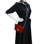 CHRISTIAN DIOR Miss Dior Promenade Cannage Quilted Leather Crossbody Bag Red