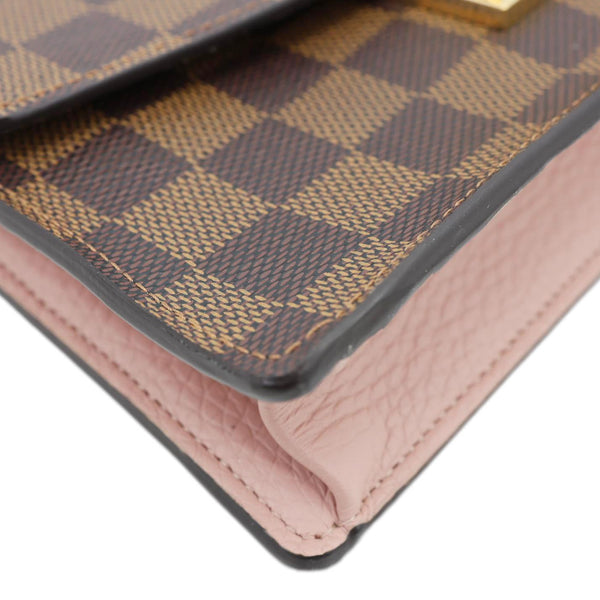 LOUIS VUITTON Croisette Damier Ebene Wallet On Chain Brown